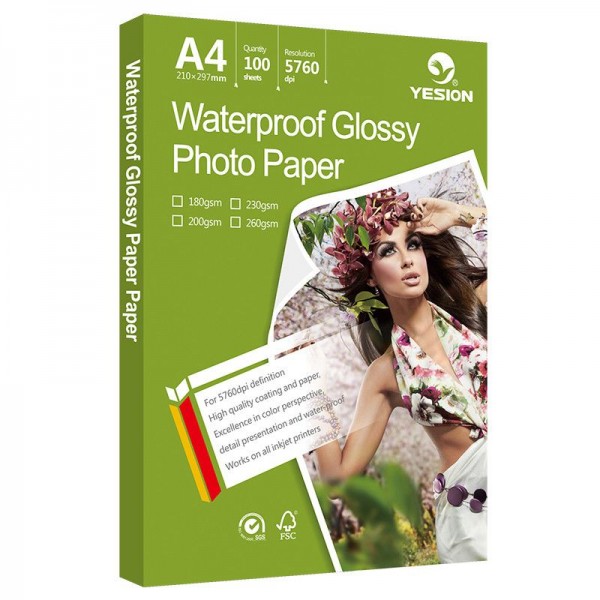 Hartie FOTO YESION 4R ( 10x15 ) Waterproof Glossy single side 180g/mp 20 coli/pachet