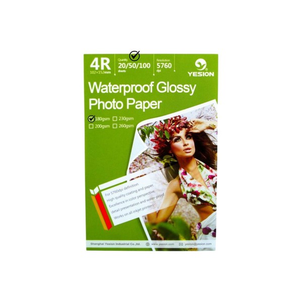 Hartie FOTO YESION 4R ( 10x15 ) Waterproof Glossy single side 180g/mp 50 coli/pachet