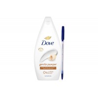 Set Dove Gel de Duș pentru Femei Gentle Pamper Shea Butter & Vanilla 450 ml + Pix Radius Zanzi Cadou – 0% Sulfate SLES