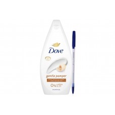 Set Dove Gel de Dus pentru Femei Gentle Pamper Shea Butter & Vanilla 1 x 450 ml - 0% Sulfate SLES + 1 x Pix Radius Zanzi 