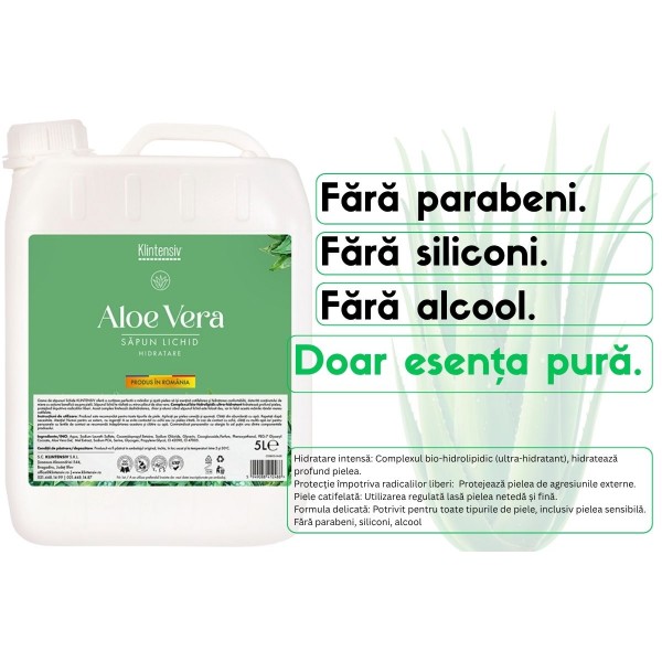 Săpun Lichid Aloe Vera 5 Litri – Hidratare și Calmare pentru Piele Sensibilă, Curățare Fără Iritare