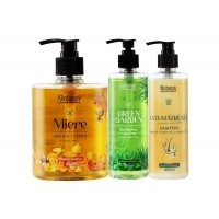 Set Cadou Dulce Serenitate – Sapun Lichid Miere 500 ml, Gel de Dus Green Garden 400 ml, Sampon Anti-Matreata 400 ml – Parfum Intens si Relaxare Aromatica