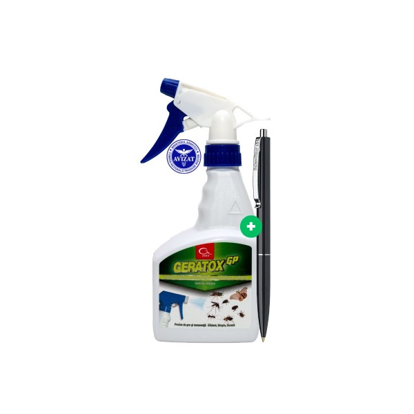 Geratox GP+ Insecticid Lichid Universal 500 ml, Solutie Profesionala pentru Gandaci, Tantari, Muste si Furnici si Pix Schneider