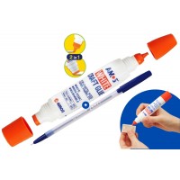 Aracet Amos WCG34, 34 ml / 36 g, 2 Capete Aplicatoare Gros si Subtire - Lipici Lichid Non-Toxic pentru Hartie, Lemn, Textile, Scoala si Hobby + Pix Radius Zanzi