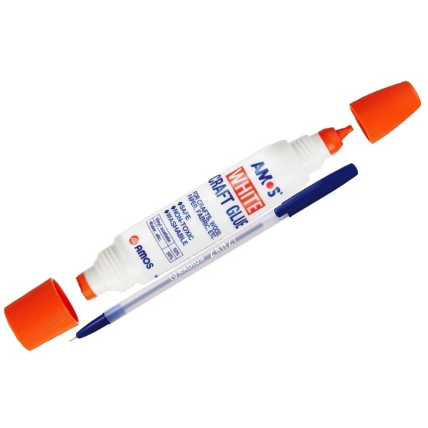Set Aracet Amos WCG34, 1 x 34 ml / 36 g - Lipici Lichid Non-Toxic cu 2 Capete Aplicatoare pentru Hartie, Lemn, Textile, Scoala și Hobby + 1xPix Radius Zanzi