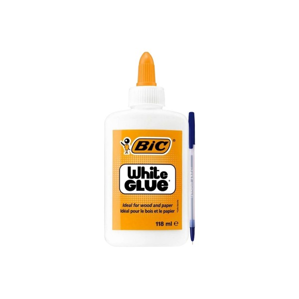 Set Aracet BIC 118 ml + Pix Radius Zanzi – Lipici Lichid Alb Lavabil cu Aplicator Twist pentru Hârtie, Carton, Fotografii și Lemn