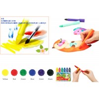 Set Creioane Cerate Amos CRX5PC6, 6 Culori + Pix Schneider - Creioane Cerate Retractabile, Lavabile, pentru Desen si Activitati Creative