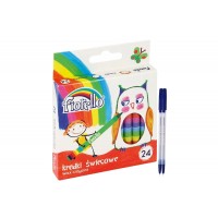 Set Creioane Cerate Fiorello, 24 Culori + 2 Pixuri Radius Zanzi - Creioane Cerate Non-Toxice pentru Desen, Colorat si Activitati Creative