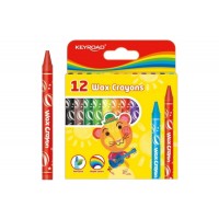 Set Creioane Cerate Keyroad KR971303, 12 Culori + Pix Radius Zanzi - Creioane Cerate Non-Toxice pentru Desen, Colorat si Activitati Creative
