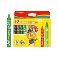 Set Creioane Cerate Keyroad Jumbo KR971305, 12 Culori + 2 Pixuri Radius Zanzi - Creioane Cerate Jumbo Non-Toxice pentru Desen, Colorat si Activitati Creative