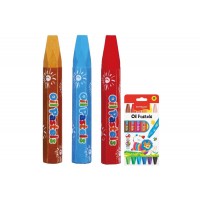 Set Pasteluri Uleioase Keyroad KR971353 (Oil Pastels), Hexagonale, 12 Culori + Pix Radius Zanzi - Pentru Desen, Colorat si Activitati Creative