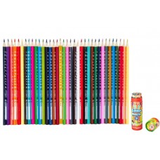 Set Creioane Colorate Keyroad, Triunghiulare, 36 Culori + Textmarker Solid Amos Non-Toxic - Creioane Colorate pentru Desen si Activitati Creative