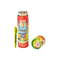 Set Creioane Colorate Keyroad, Triunghiulare, 36 Culori + Textmarker Solid Amos Non-Toxic - Creioane Colorate pentru Desen si Activitati Creative
