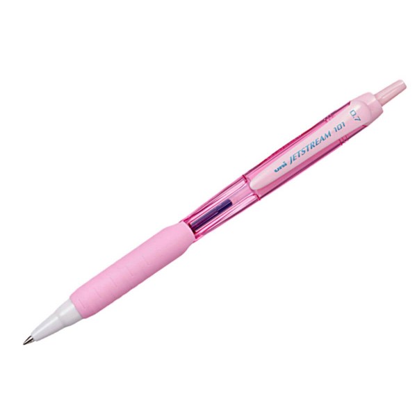 Pix Jetstream UNI SXN-101FL, 0.7mm, Scriere Albastra, Grip Confortabil, Mecanism Retractabil, Corp Light Pink
