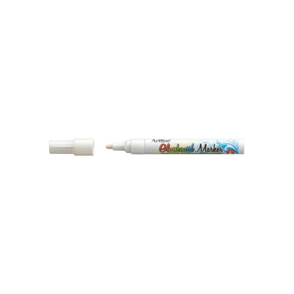 Marker pentru tabla de sticla Artline Glassboard varf rotund 2.0mm alb