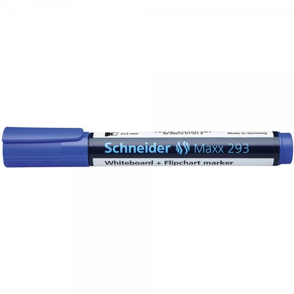 Marker tabla si flipchart Schneider Maxx 293 varf tesit 2-5mm albastru