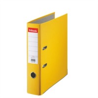 Biblioraft ESSELTE Economy, A4, plastifiat PP, margine metalica, 75 mm - galben