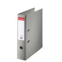 Biblioraft ESSELTE Economy, A4, plastifiat PP, margine metalica, 75 mm - gri