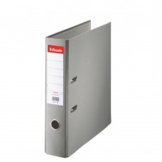 Biblioraft ESSELTE Economy, A4, plastifiat PP, margine metalica, 75 mm - gri