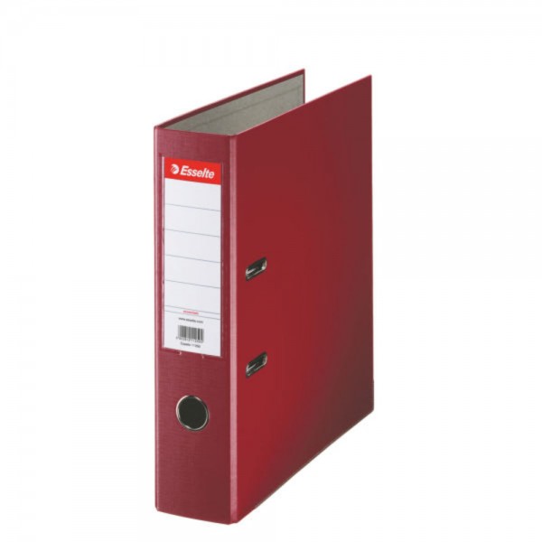 Biblioraft ESSELTE Economy, A4, plastifiat PP, margine metalica, 75 mm - visiniu