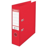 Biblioraft ESSELTE No. 1 Power, A4, plastifiat PP/PP, margine metalica, 75 mm - Vivida rosu