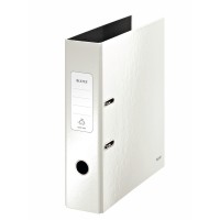Biblioraft LEITZ 180 Wow, A4, 85mm, carton laminat - alb metalizat