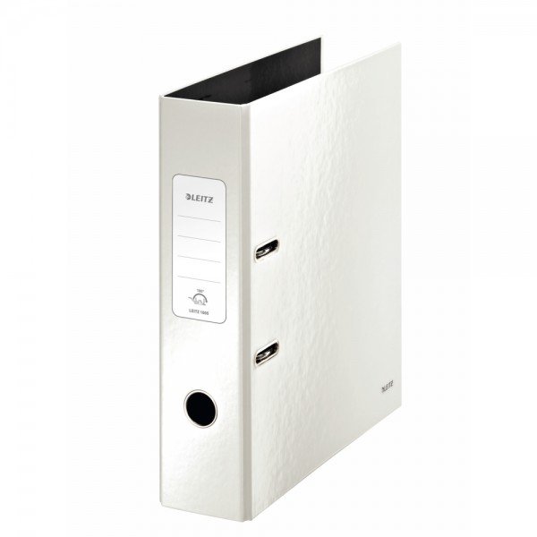 Biblioraft LEITZ 180 Wow, A4, 85mm, carton laminat - alb metalizat