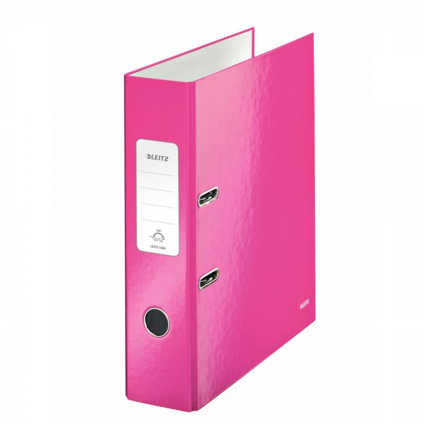 Biblioraft LEITZ 180 Wow, A4, 85mm, carton laminat - roz metalizat