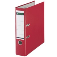 Biblioraft LEITZ 180, A4, plastifiat PP, margine metalica 80 mm - rosu