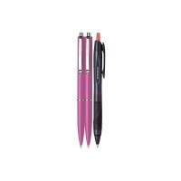 Set Premium - 2 Pixuri Schneider cu mecanism retractabil - Roz, Scriere Albastra și Pix Jetstream