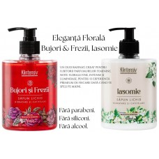 Set Săpun Lichid Aromatic – Bujori/Frezii 500 ml & Iasomie 500 ml – Eleganță Florală
