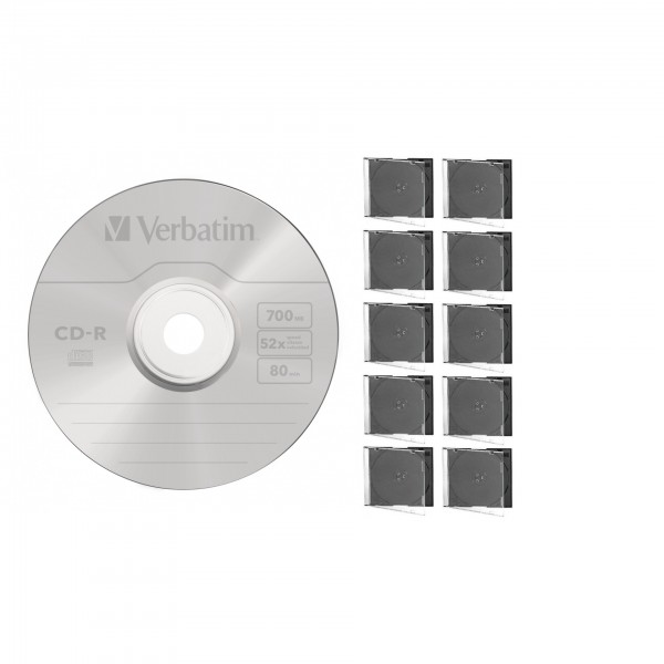 CD-R disc Verbatim 700MB/80minute 52x spindle AZO CRYSTAL 10 bucati cu carcasa slim