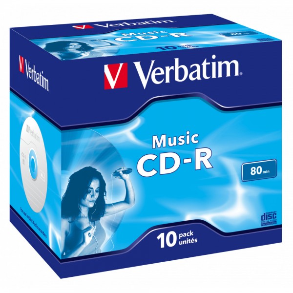 CD-R disc music Verbatim 700MB/80minute 16x Long Life 10 discuri cu carcasa jewel