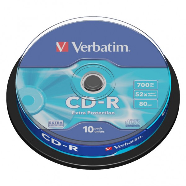 CD-R disc Verbatim 700MB/80minute 52x spindle EXTRA PROTECTION 10 bucati