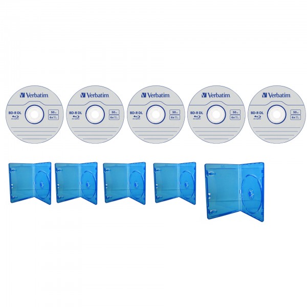 Blu-ray disc Verbatim 50GB 6x HardCoat 5 discuri cu carcasa blu-ray