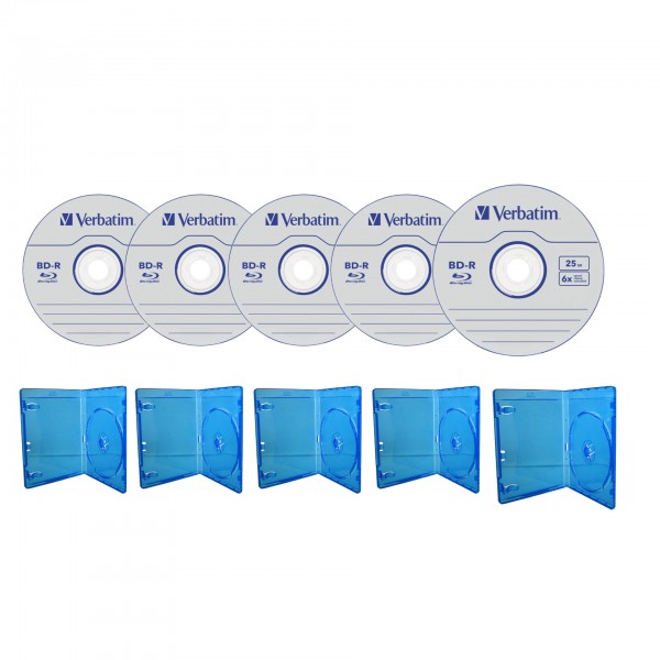 Blu-ray disc Verbatim 25GB 6x HardCoat 5 discuri cu 5 carcase blu-ray