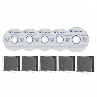 Blu-ray disc Verbatim 25GB 6x HardCoat 5 discuri cu 5 carcase slim