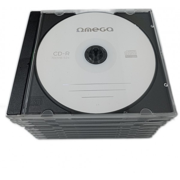 CD-R 10 discuri OMEGA 700MB/80minute 52x cu 10 carcase JEWEL CASE