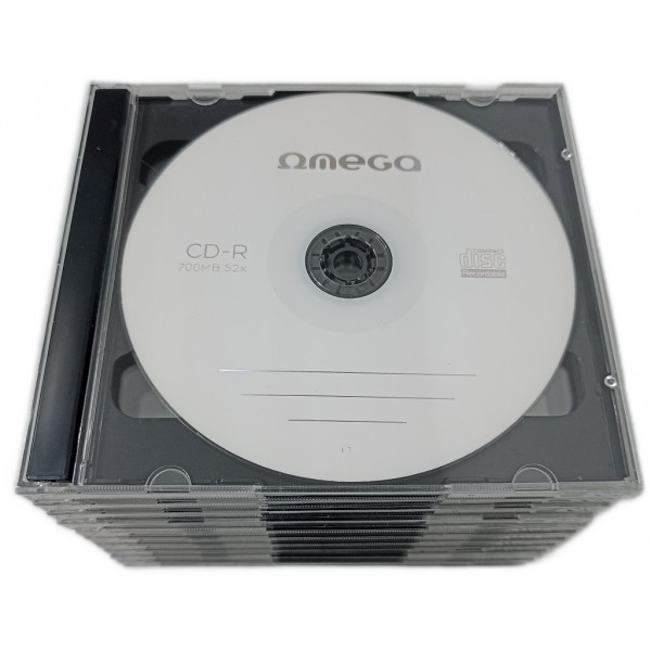 CD-R 20 discuri OMEGA 700MB/80minute 52x cu 10 carcase JEWEL CASE dubla
