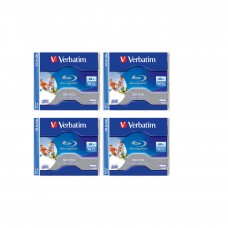 Pachet - Blu-ray disc Verbatim 50GB 6x wide printabil carcasa 4 bucati, no ID