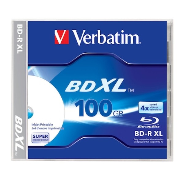 VERBATIM BD-R XL 100GB 4X PRINTABLE Jewel Case