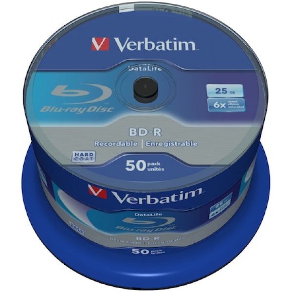 BD-R Single Layer Verbatim Datalife 25GB 6X spindle 50 buc.