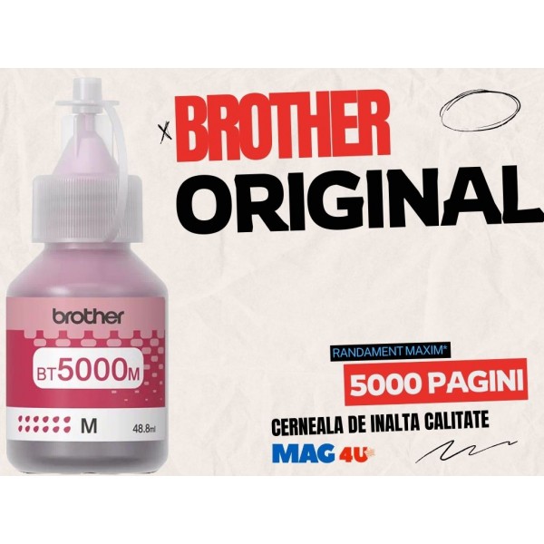 Flacon cerneala Brother Original BT5000M Magenta 5000 Pagini Compatibil Brother DCP si MFC