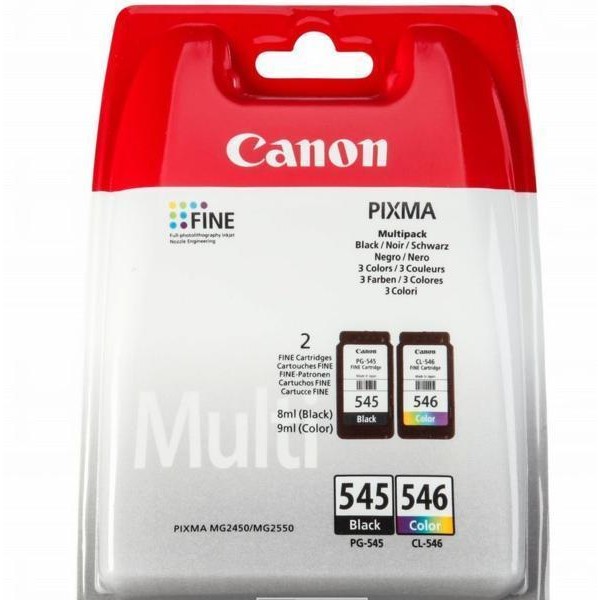 Pachet Cartuse Cerneala Original Canon PG-545 + CL-546Multipack Multipack 16 ml si pix Schneider