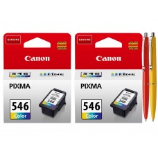Pachet Cartuse Cerneala Original Canon 2x CL-546 Color 16 ml si pix Schneider