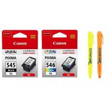 Pachet Cartuse Cerneala Original Canon 1x PG-545XLB Negru, 1x CL-546XL Color, 28 ml si pix Schneider