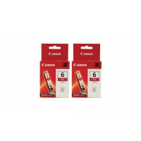 Pachet Cartuse Cerneala Original Canon 2x BCI-6R Rosu 30 ml si pix Schneider