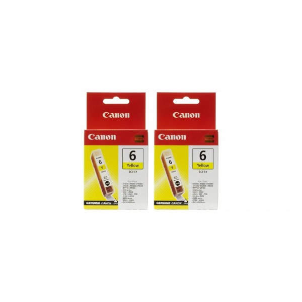 Pachet Cartuse Cerneala Original Canon 2x BCI-6Y Galben 26 ml si pix Schneider
