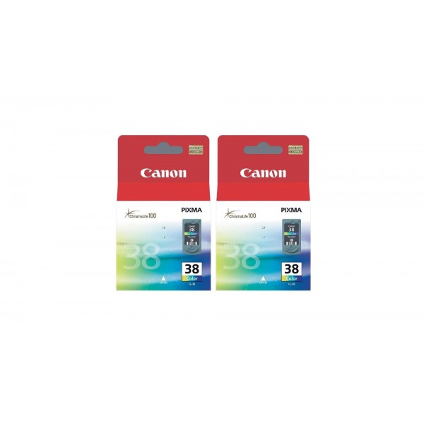 Pachet Cartuse Cerneala Original Canon 2x CL-38 Color 18 ml si pix Schneider