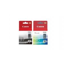 Pachet Cartuse Cerneala Original Canon 1x PG-37B Negru, 1x CL-38 Color, 20 ml si pix Schneider